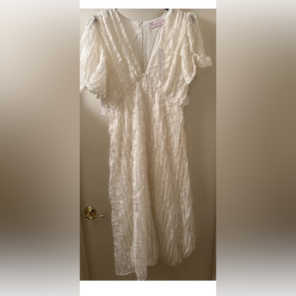 Lisa Says Gah Women's Isabelle Ruffle White Dress